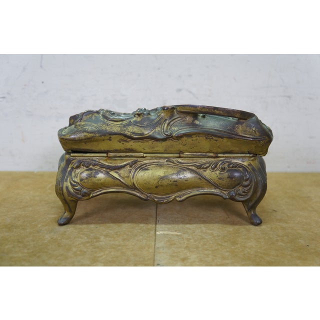 Antique Art Nouveau Brainard & Wilson B&w Jewelry Keepsake Casket Box 8" For Sale - Image 9 of 16