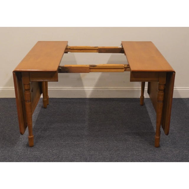 S. Bent Brothers Solid Hard Rock Maple Colonial Early American 93" Drop Leaf Dining Table 6757 For Sale - Image 9 of 12
