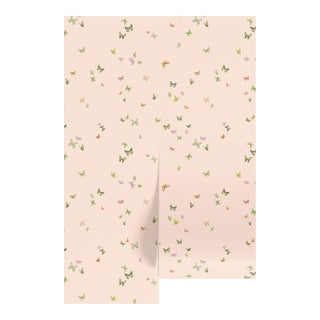Butterfly Grove Grasscloth Wallpaper by House Party | Pink Blush | 6 Yards For Sale