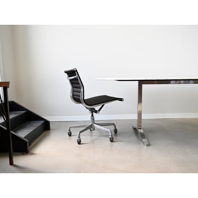 Carrara Marble Dining Table With Stainless Steel Base by Nicos Zographos For Sale - Image 12 of 12