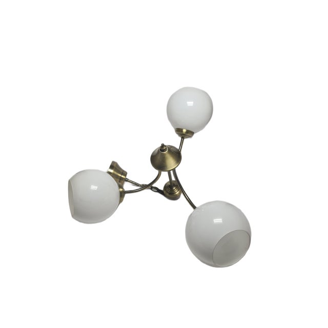 Art Deco Glass Chandelier, Poland, 1970s For Sale - Image 6 of 11