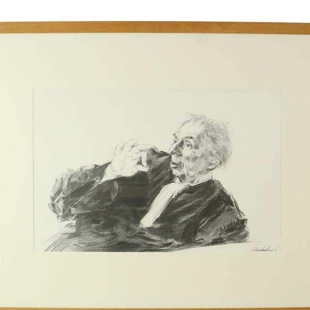 Herwig Driesschaert, Pleading Lawyer, 1974, Charcoal on Paper, Framed For Sale - Image 6 of 14