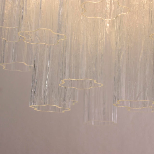 Murano Clear Glass Tronchi Chandelier, 1990s For Sale - Image 10 of 11