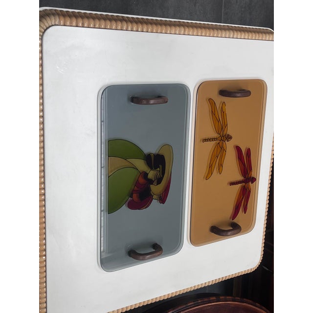 Red Artistic Serving Trays, Italy, 1980s, Set of 2 For Sale - Image 8 of 12
