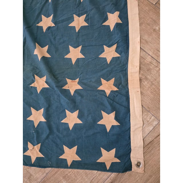 Early 20th C Cotton American Flag With Patina For Sale In San Antonio - Image 6 of 18