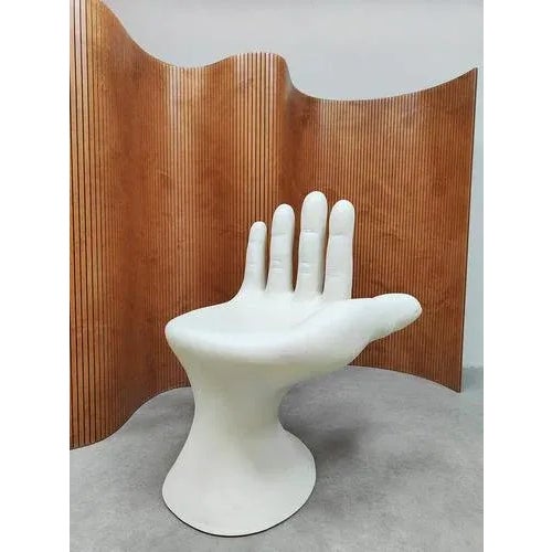 New Design Fiber Hand-Chair Fiberglass Hand-Chair ‘Ivory White For Sale - Image 4 of 5