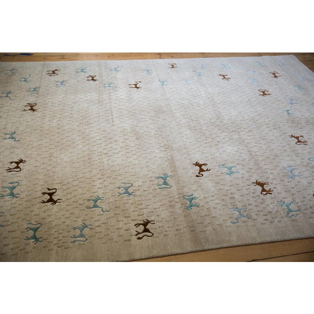 New Indian Folk Art Design Rug - 6' X 9' For Sale In New York - Image 6 of 14
