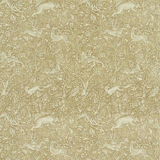 Sample - Schumacher Khan's Park Fabric in Gray Beige For Sale