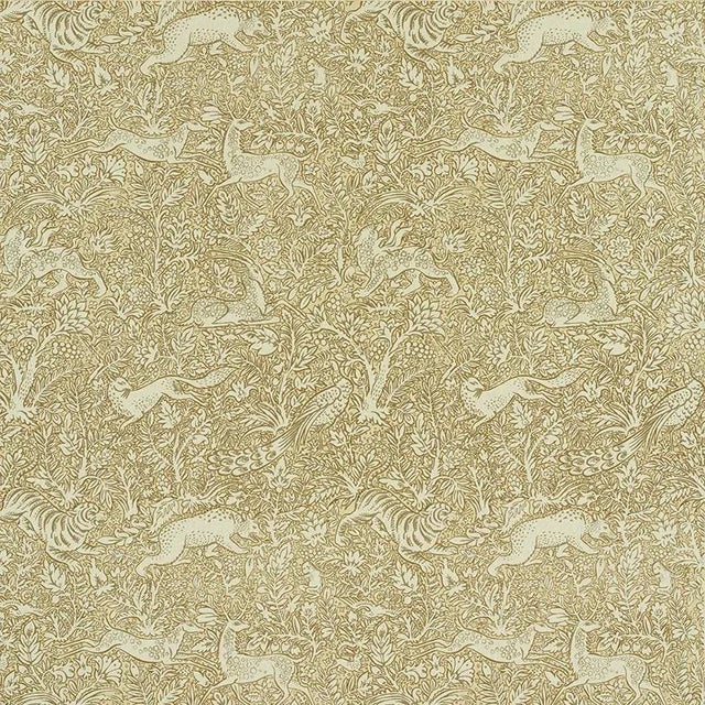 Sample - Schumacher Khan's Park Fabric in Gray Beige For Sale