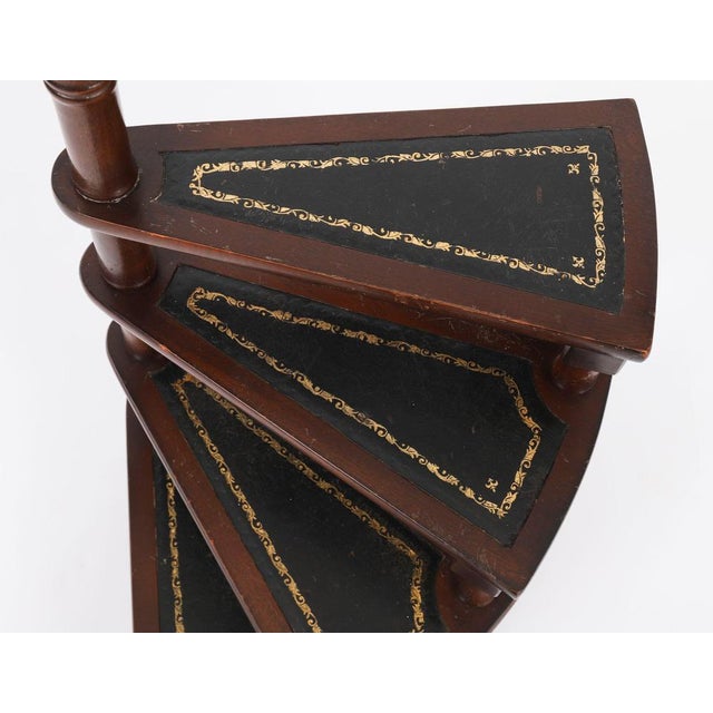 Vintage Mahogany Spiral Library Steps, 1980s For Sale - Image 4 of 9