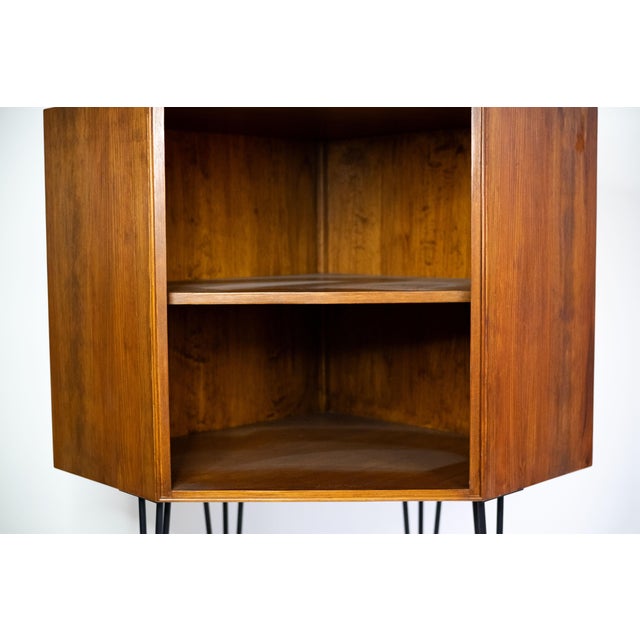 Mid-Century Corner Cabinet with Hairpin Legs, 1960s For Sale - Image 4 of 7