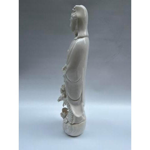 Blanc De Chine Guanyin Statue For Sale - Image 4 of 13