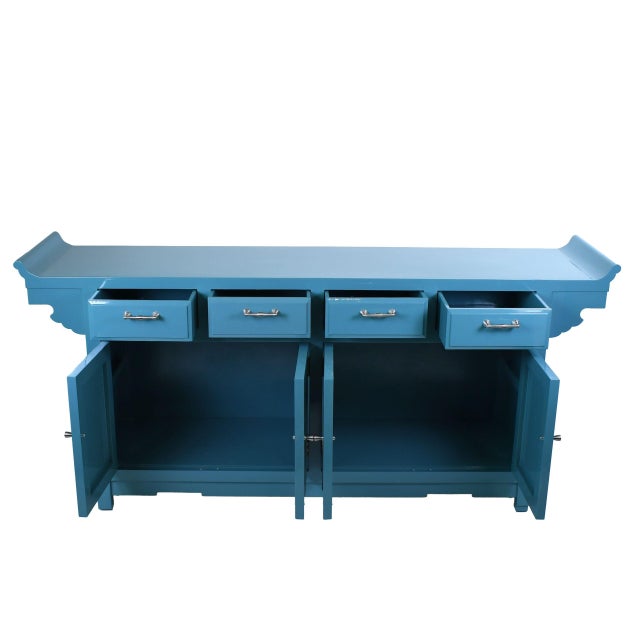 Late 20th Century Ming Style Large Credenza For Sale - Image 5 of 6