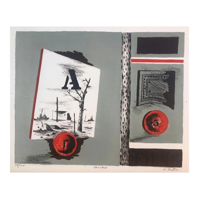 1965 Karl Fortess Paysage Lithograph For Sale