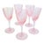 1929 Cambridge Glass Pink Etched Cordial Glasses, Etch 740, Set of 5 For Sale