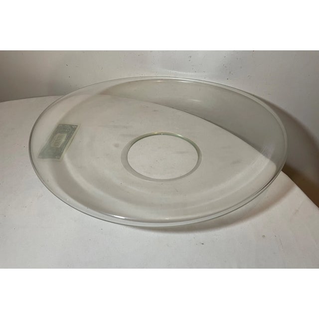 Huge Modern Modernist Clear Hand Blown Art Glass Centerpiece Fruit Bowl Large For Sale - Image 10 of 12