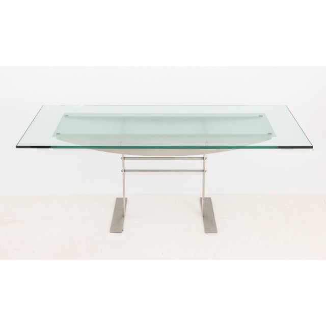 Contemporary Contemporary Glass Top Dining Table For Sale - Image 3 of 9