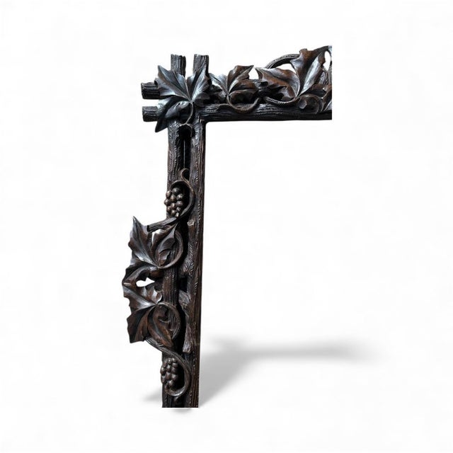 Cabin 1900s Black Forest Wood Carved Frame For Sale - Image 3 of 6