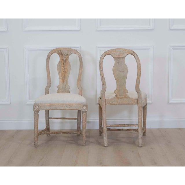 Wood Pair of 19th Century Provincial Gustavian Chairs in Original Paint For Sale - Image 7 of 8