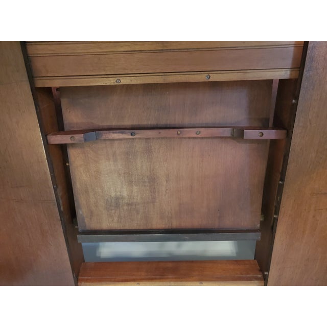 Wood Vintage 1950's Mahogany Chippendale Ball-and-Claw Dining Tale With Nested Folding Leaf For Sale - Image 7 of 7