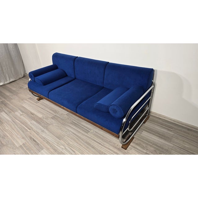 Bauhaus Chrome Sofa by Robert Slezák for Slezák Factories, 1930s For Sale - Image 13 of 14