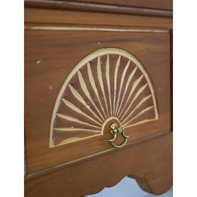 Wood Harden Distressed Cherry 4 Drawer Lowboy Dressing Table For Sale - Image 7 of 18