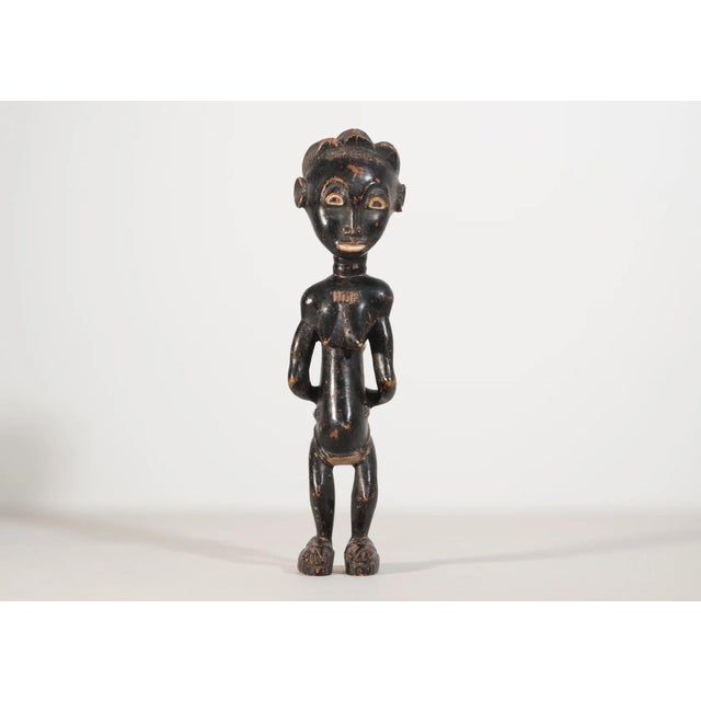 Black Traditional African Carved Wooden Figurine, Early 20th Century For Sale - Image 8 of 8