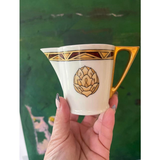 Ceramic 1950s Handpainted Art Deco Limoges Tea Cups - Set of Eleven (11) Pieces For Sale - Image 7 of 10