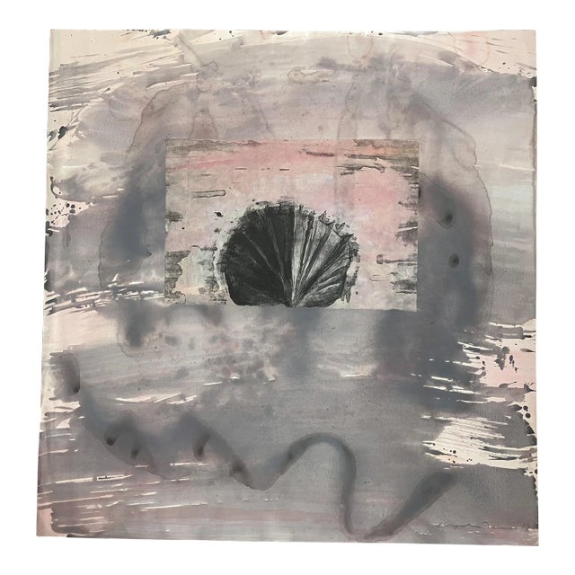 1989 Kenjilo Nanao Large Mixed Media Composition Abstract Painting For Sale