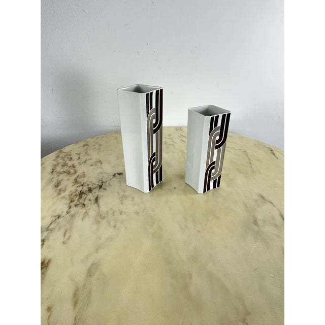 German Ceramic Vases by Hermann Schwahn for Hutschenreuther, 1970s, Set of 2 For Sale - Image 9 of 15