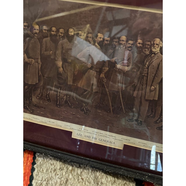Up for consideration is a beautiful vintage black and white print of "Lee and His Generals" in a black frame. This would...