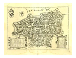 Franz Hogenberg - Map of Augsburg - Etching - Late 16th Century