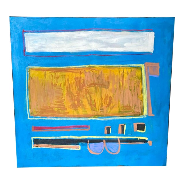 Listed John Schwab Original Oil Abstract Rothko Style Painting Cubism MCM For Sale