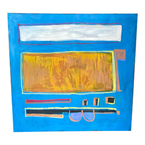 Listed John Schwab Original Oil Abstract Rothko Style Painting Cubism MCM