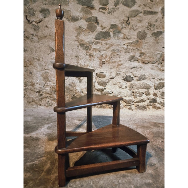 Mid-Century English Oak Library Step, 1960s For Sale - Image 15 of 16