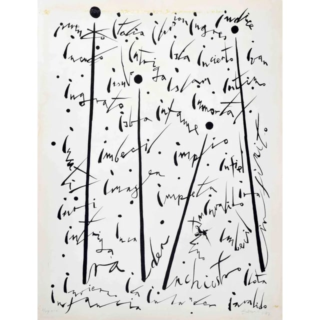 Rafael Alberti, Letter I, Lithograph, 1972 For Sale