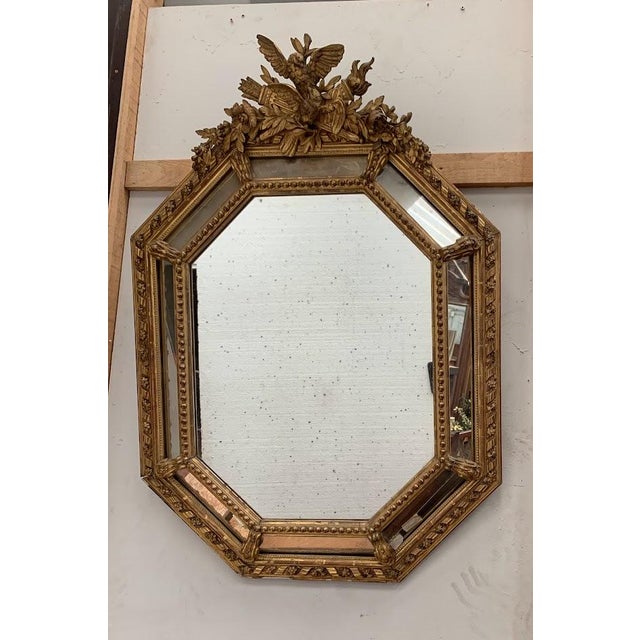 Napoleon III Mirror with Wooden and Gilded Stucco Frame, 19th Century For Sale - Image 14 of 14