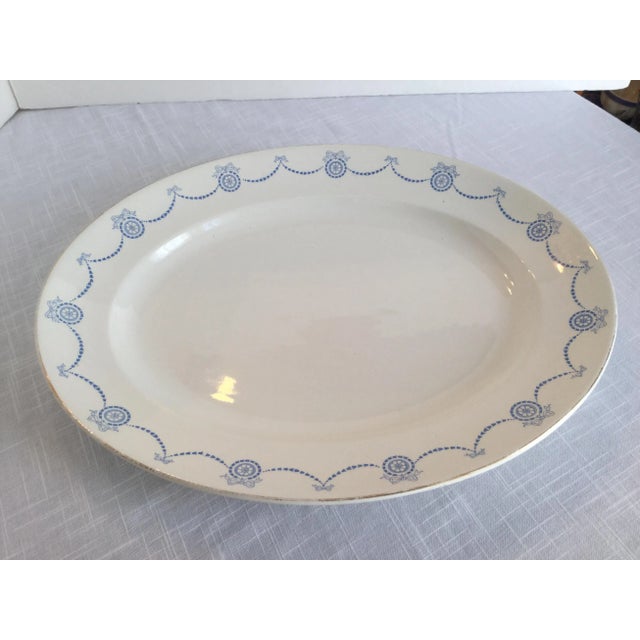 Blue & White Oval Imperial Porcelain Platter For Sale - Image 9 of 13
