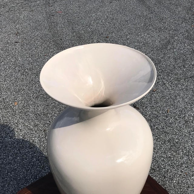 Ceramic Vintage Modernist Jaru of California Oversized White Ceramic Vase For Sale - Image 7 of 13