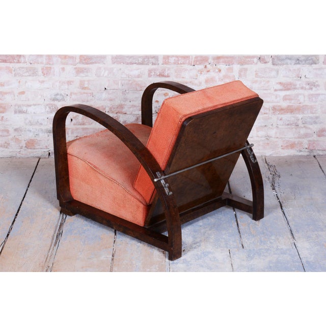 Art Deco Reclining Armchair attributed to J. Halabala for Up Závody, Czech, 1920s For Sale - Image 6 of 11
