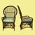 1970s Pair of Italian Ballon Back Rattan and Cane Wrapped Chairs For Sale - Image 4 of 7