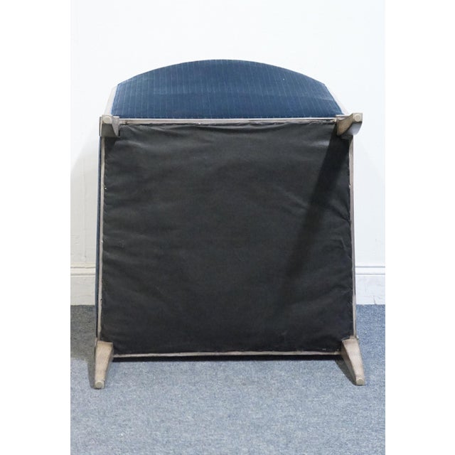 Vanguard Furniture Contemporary Modern Channel Stitched Slate Blue Velvet Upholstered Accent Arm Chair For Sale - Image 9 of 9