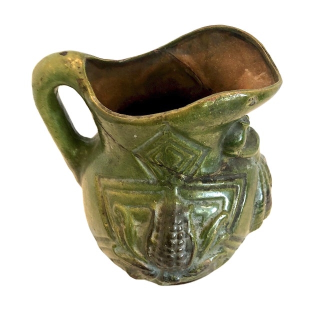 Vintage Oaxacan Glazed Pottery Pitcher With Maize and a Woman For Sale - Image 10 of 18