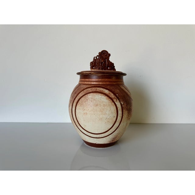1990's Ellie Studio Pottery Jar With Lid For Sale - Image 12 of 12