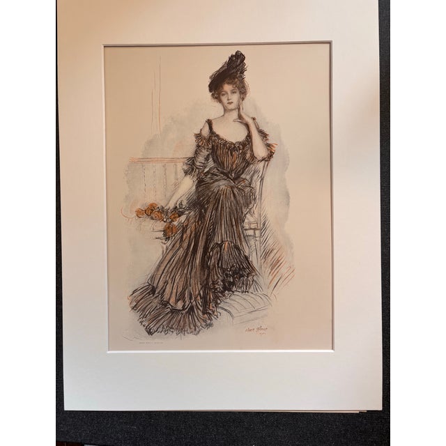 Albert Sterner, American Beauties, 1908 Original Lithograph Original Antique Print For Sale - Image 4 of 7