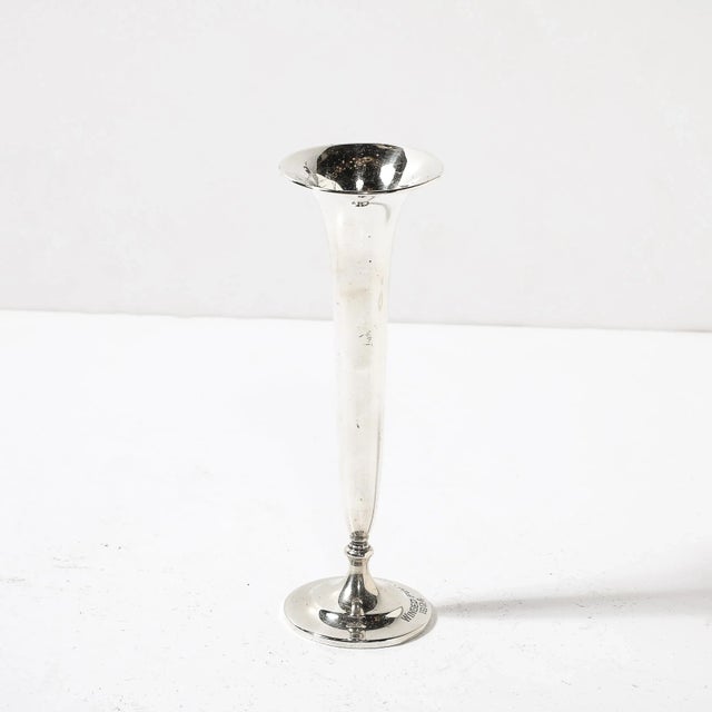 1920s Art Deco Sterling Trumpet Vase by S.Kirk and Son for Winged Foot Golf Club For Sale - Image 5 of 11