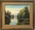 This captivating original oil painting beautifully captures the serenity of a river landscape bathed in gentle light....