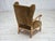 Scandinavian Wingback in Corduroy and Carved Oak, 1970s For Sale - Image 14 of 18
