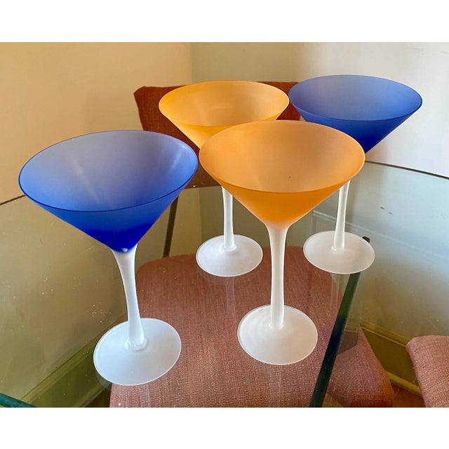 Vintage Frosted Martini Glasses - Set of 4 For Sale - Image 9 of 9