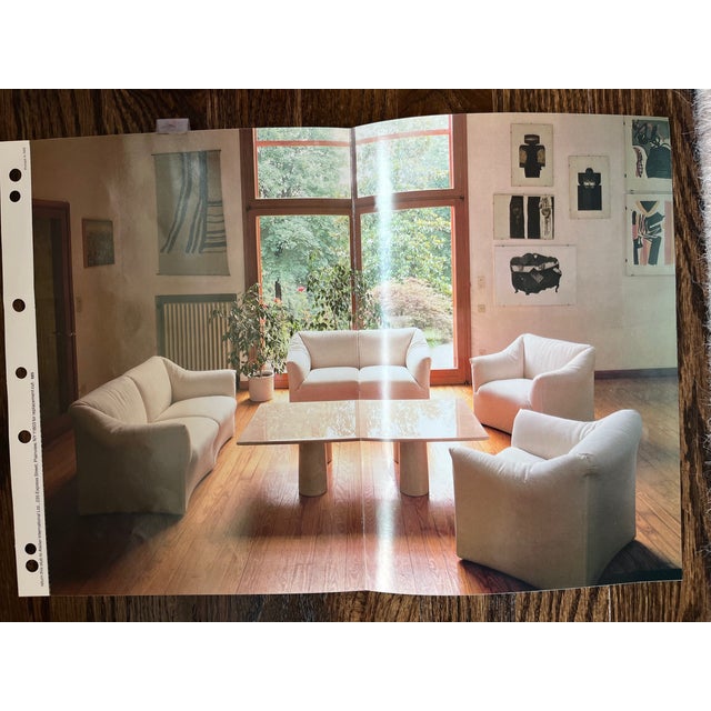 Burgundy Mario Bellini for Cassina Model 685 Two-Seat Sofa (1993) With Original Sell Sheets For Sale - Image 8 of 9